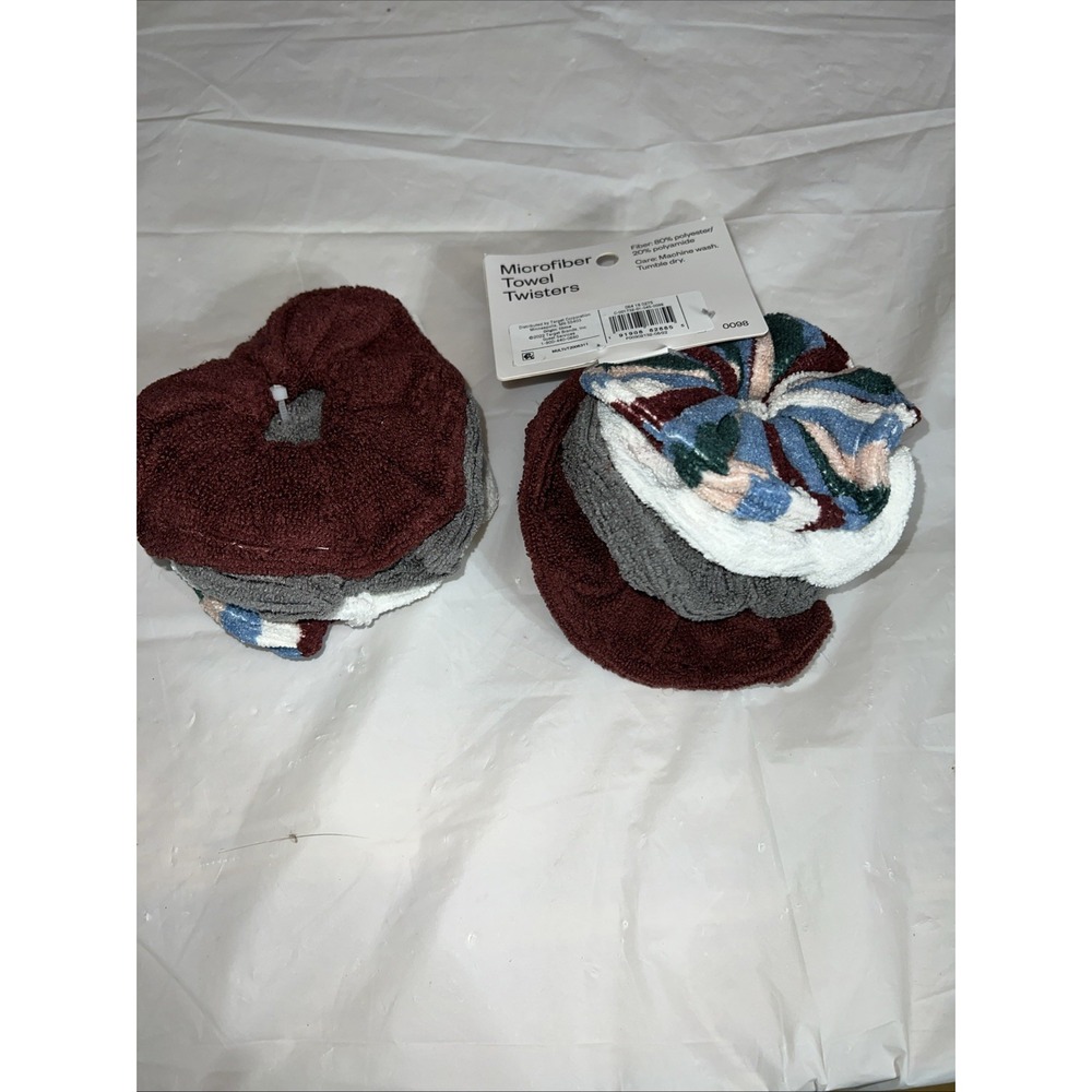 Microfiber Hair Ties Drying Towel Twisters Core 4 Pack Room Essentials -2 Packs - Picture 2 of 3